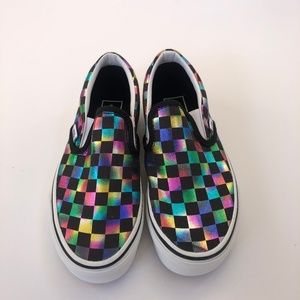 NEW Vans Classic Slip On in Iridescent Check, sz 6